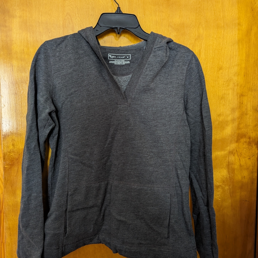 [Women's] Gray V-Neck Hoodie